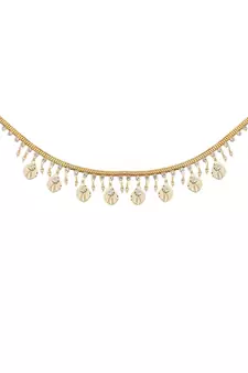 Contemprary Gld plated Shell Design Stone Studded Kamarbandh or Waist for Girls and Women