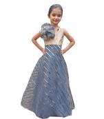 Aglare Gown with Beautiful Sequence Work for small  Girl .Maroon Grey