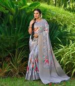 GRAY BEAUTIFUL SILK SAREE 