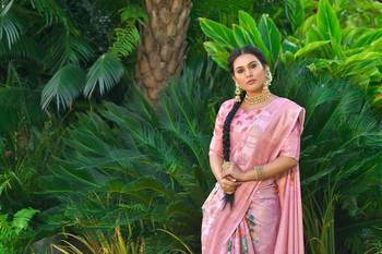 PINK BEAUTIFUL SILK SAREE 4