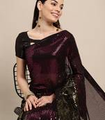 Georgette Saree  With All Over Sequins Work  With Blouse
