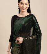 Georgette Saree  With All Over Sequins Work  With Blouse