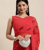 Georgette Saree  With All Over Sequins Work  With Blouse
