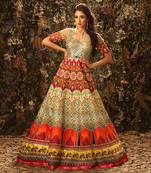 Multi Colour Taj Mahal Anarkali