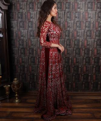 Red Anarkali Set 2
