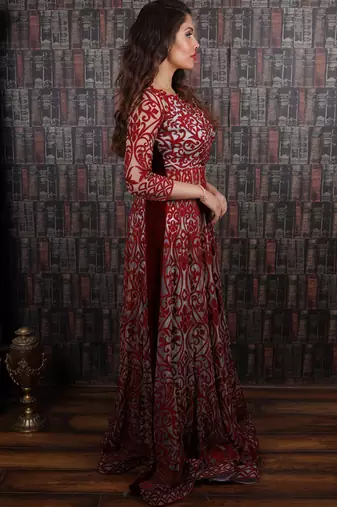 Red Anarkali Set