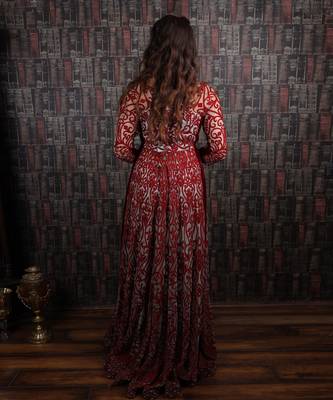 Red Anarkali Set 3