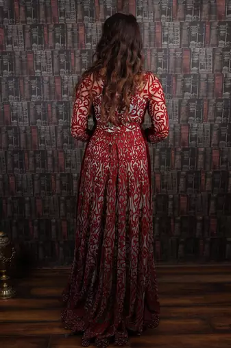 Red Anarkali Set