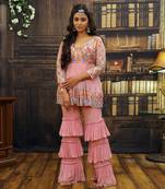 Pink Peplum Sharara