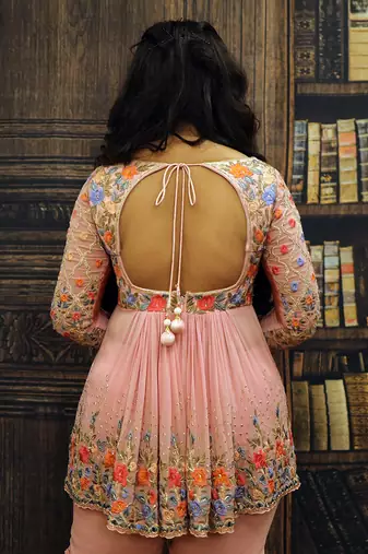 Pink Peplum Sharara