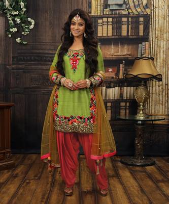 Green And Pink Punjabi Patyala 1