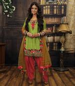 Green And Pink Punjabi Patyala