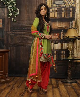 Green And Pink Punjabi Patyala 2