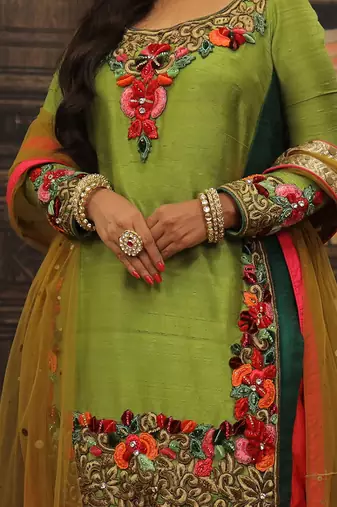 Green And Pink Punjabi Patyala