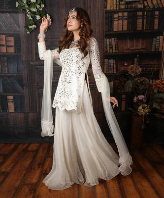 White Kurti Plazzo 2