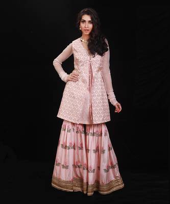 Pink Sharara Set 1