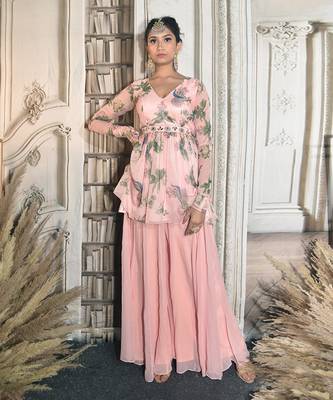 Pink Paradise Plazzo Set 1