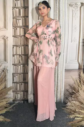 Pink Paradise Plazzo Set
