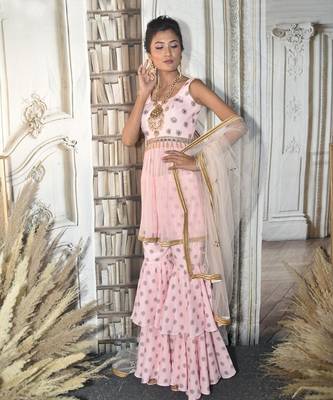 Pink Sylvan Sharara Set 1