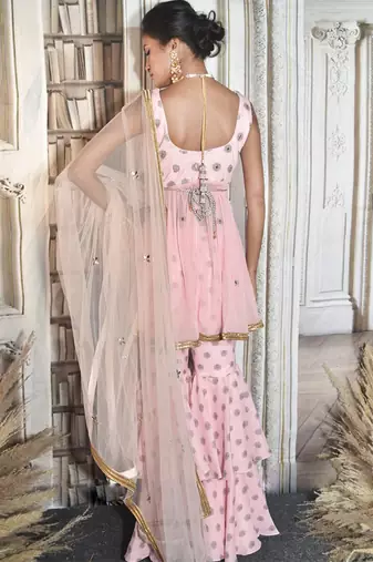 Pink Sylvan Sharara Set