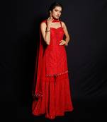 Red Shimmer Rouge Kurti Set