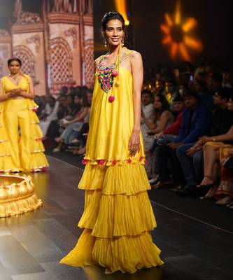 Yellow  Phoolon Ki Haldi Sharara Set 4
