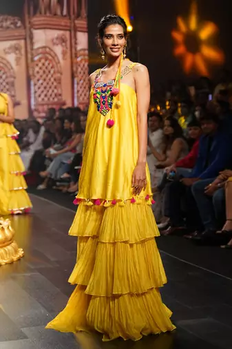 Yellow  Phoolon Ki Haldi Sharara Set