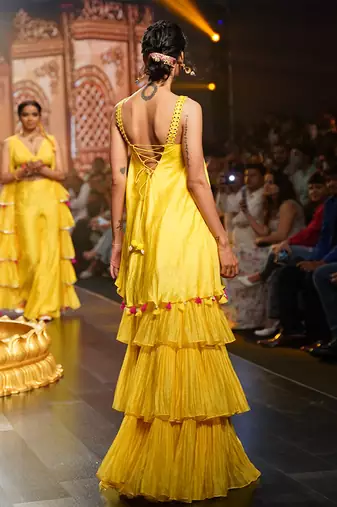 Yellow  Phoolon Ki Haldi Sharara Set