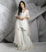 Ivory Gota Asymmetrical Kurta Set