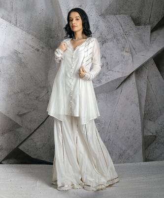 Ivory Gota Jacket Set 1