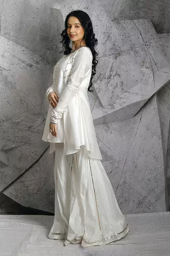 Ivory Gota Jacket Set