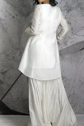 Ivory Gota Jacket Set