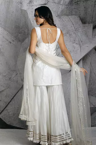 Ivory   Gota Sharara Set