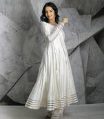 Ivory Gota Ivory Anarkali Set