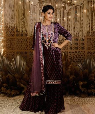 Purple Chanel Kurta Set 1
