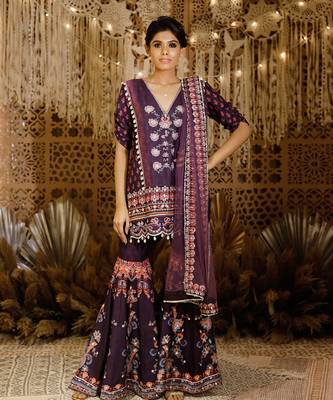 Purple Sharara Set 1