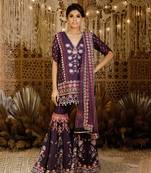 Purple Sharara Set
