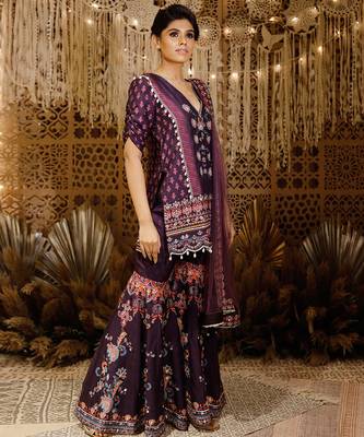Purple Sharara Set 2