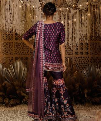 Purple Sharara Set 3