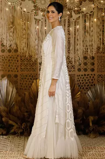 Ivory Hexagon Jacket Set