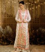 Ivory Pink Gota  Jacket Set