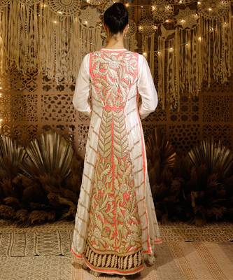 Ivory Pink Gota  Jacket Set 3