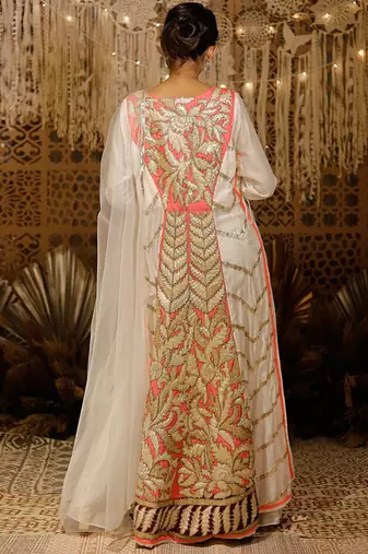 Ivory Pink Gota Anarkali