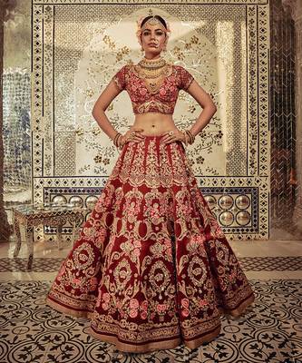 Maroon Royal Crest Lehenga Set 2