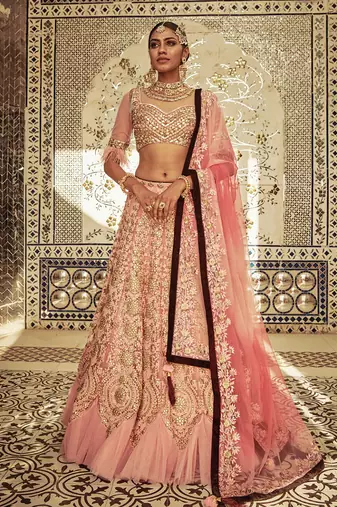 Powder Pink Begum Lehenga Set
