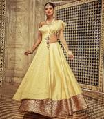 Yellow Ruffle Anarkali Lehenga Set
