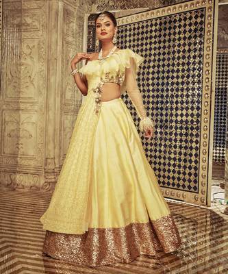 Yellow Ruffle Anarkali Lehenga Set 2