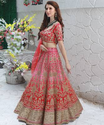 Light Pink Ombre Bridal Lehenga Set 2