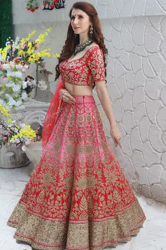 Light Pink Ombre Bridal Lehenga Set