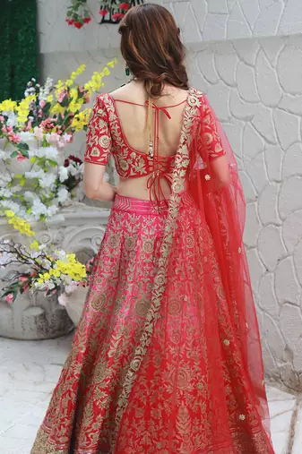 Light Pink Ombre Bridal Lehenga Set